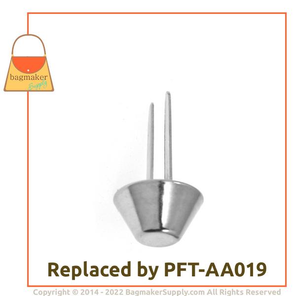 Representative Image of 14 mm Cone Purse Foot / Handbag Bottom Stud, Nickel Finish (PFT-AA001))