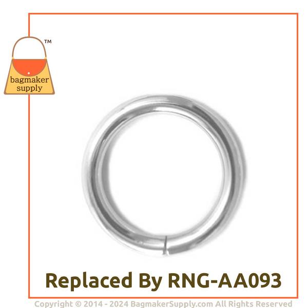 Representative Image of 1 Inch Wire Formed O Ring, Welded, Nickel Finish (RNG-AA006))