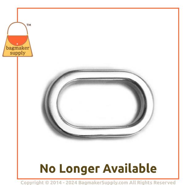Representative Image of 3/4 Inch Flat Cast Oval Ring, Nickel Finish (RNG-AA021))