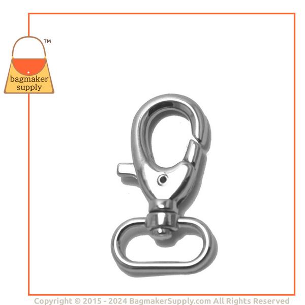 Representative Image of 1 Inch Lobster Claw Swivel Snap Hook, Nickel Finish (SNP-AA004))