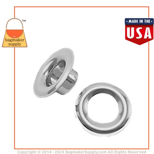 Representative Image of 1/2 Inch Size 4 Grommet, Solid Brass, Nickel Finish (EGR-AA006))