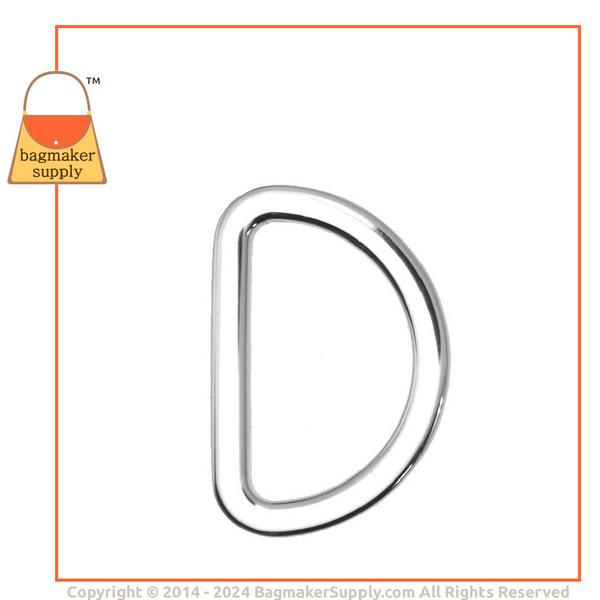 Representative Image of 1 Inch Flat Cast D Ring, Nickel Finish (RNG-AA039))