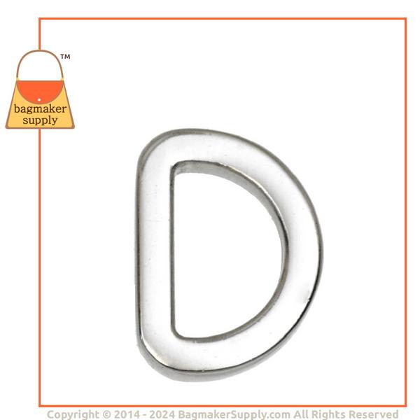 Representative Image of 1/2 Inch Flat Cast D Ring, Nickel Finish (RNG-AA040))