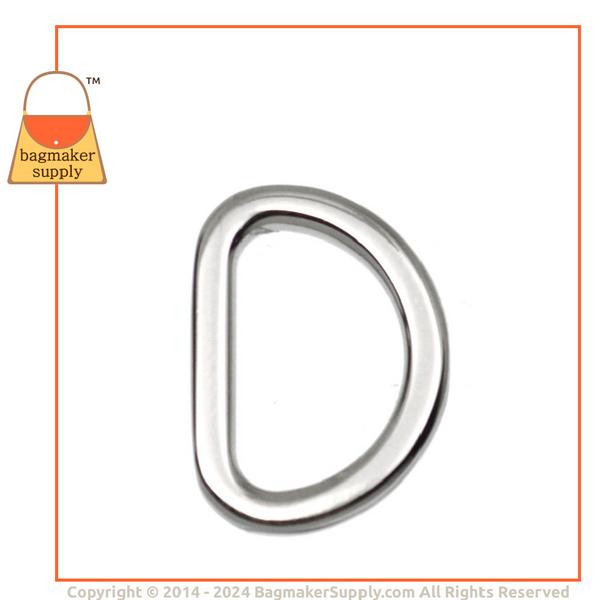 Representative Image of 5/8 Inch Flat Cast D Ring, Nickel Finish (RNG-AA046))