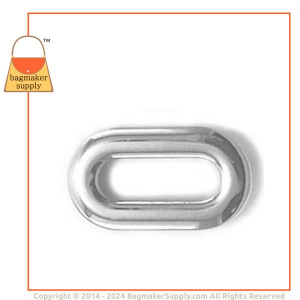 Representative Image of 3/4 Inch Oval Snap Together Eyelet, Nickel Finish (EGR-AA017))