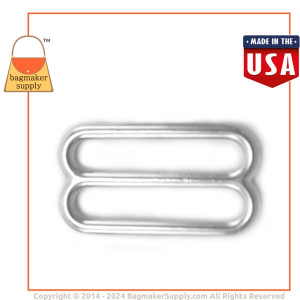 Representative Image of 1-1/4 Inch Cast Double Ring Slide, Nickel Finish (SLD-AA015))