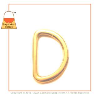 Representative Image of 1 Inch Flat Cast D Ring, Gold Finish