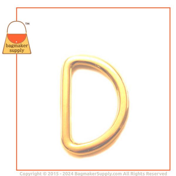Representative Image of 1 Inch Flat Cast D Ring, Gold Finish (RNG-AA058))