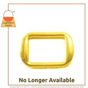 Representative Image of 1 Inch Wire Formed Rounded Edge Rectangle Ring, Not Welded, Gold Finish