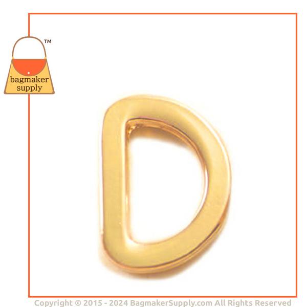 Representative Image of 1/2 Inch Flat Cast D Ring, Gold Finish (RNG-AA062))