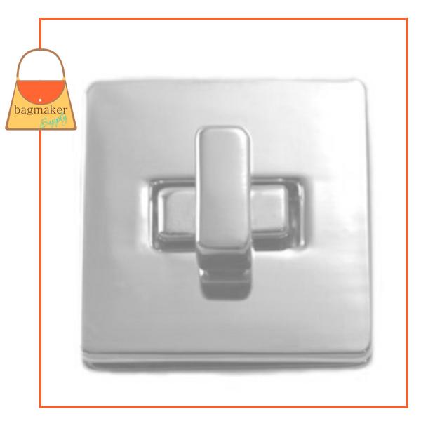 Representative Image of 1-1/8 Inch Square Turn Lock / Twist Lock, Nickel Finish (CSP-AA012))