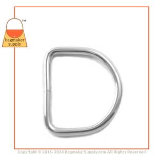 Representative Image of 1-1/4 Inch Wire Formed D Ring, Not Welded, Nickel Finish