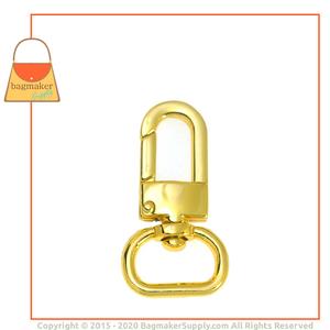 Representative Image of 5/8 Inch Lobster Claw Swivel Snap Hook, Gold Finish