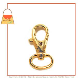 Representative Image of 1/2 Inch Lobster Claw Swivel Snap Hook, Gold Finish