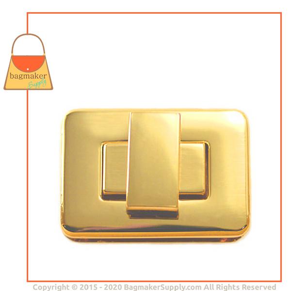 Representative Image of 1-3/8 Inch x 1 Inch Rectangle Turn Lock / Twist Lock, Gold Finish (CSP-AA014))