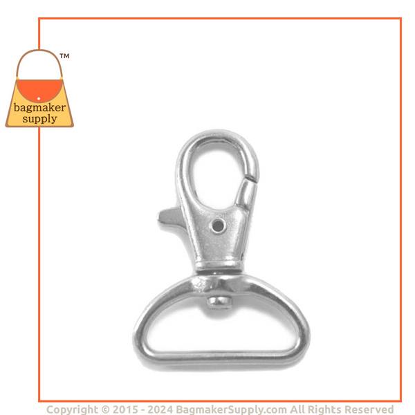 Representative Image of 1 Inch Lobster Claw Swivel Snap Hook, Nickel Finish (SNP-AA022))