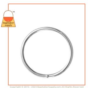 Representative Image of 3 Inch Wire Formed O Ring, Welded, Nickel Finish