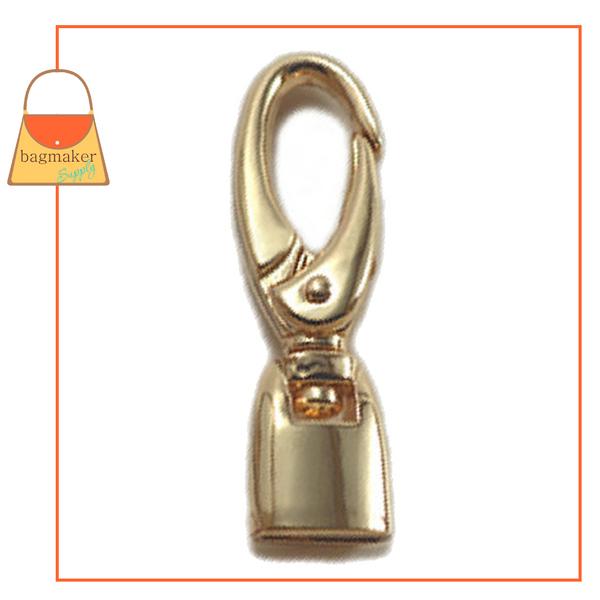 Representative Image of 1/2 Inch Flat Cord End Swivel Snap Hook, Gold Finish (SNP-AA023))