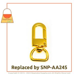 Representative Image of 1/2 Inch Lobster Claw Swivel Snap Hook, Gold Finish