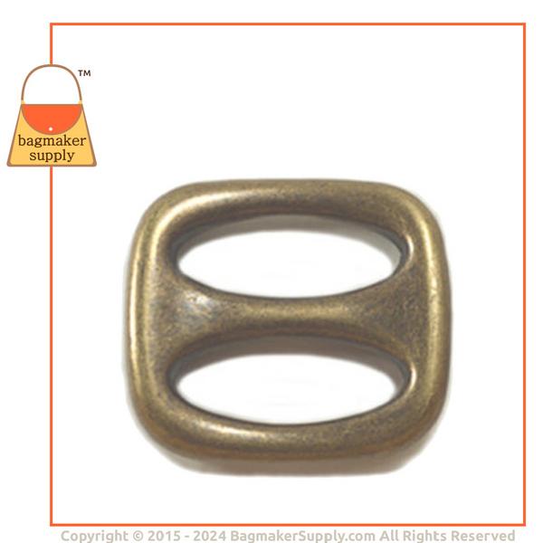 Representative Image of 1 Inch Rounded Cast Center Bar Slide, Antique Brass Finish (SLD-AA028))