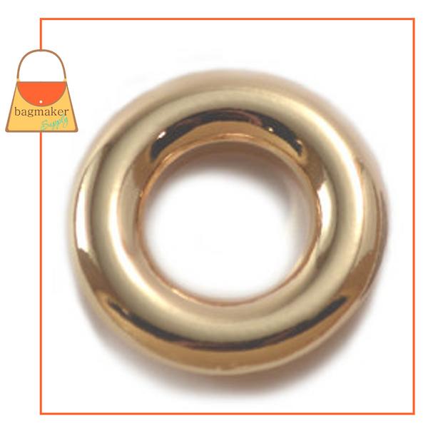 Representative Image of 5/8 Inch Round Force-Fit Eyelet, Gold Finish (EGR-AA025))