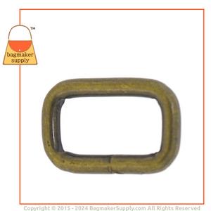 Representative Image of 3/4 Inch Wire Formed Rectangle Ring, Welded, Antique Brass Finish