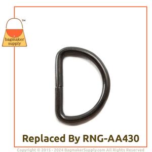 Representative Image of 1 Inch Wire Formed D Ring, Not Welded, Gunmetal Finish