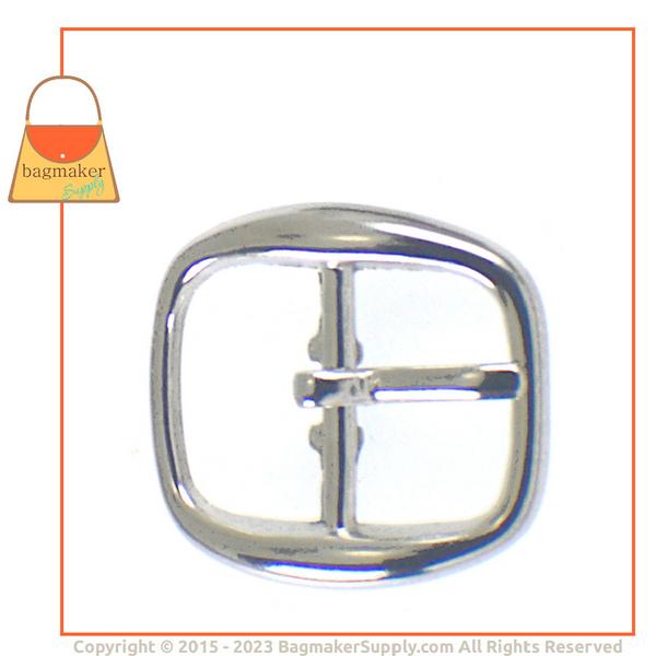 Representative Image of 1/2 Inch Rounded Square Buckle, Nickel Finish (BKL-AA002))