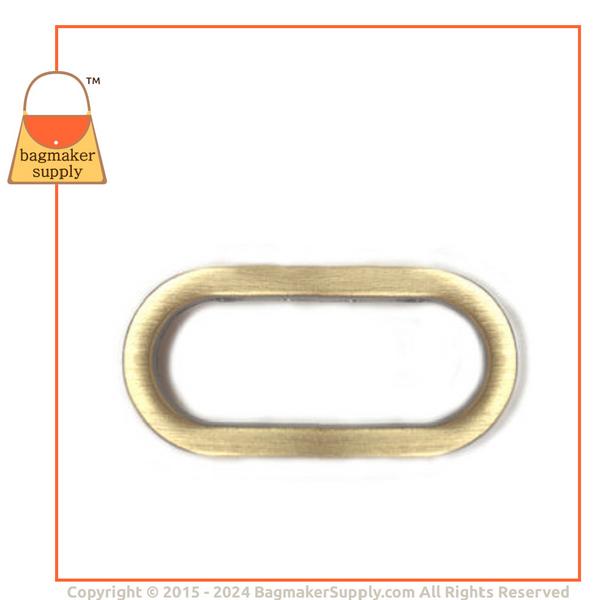 Representative Image of 1 Inch Flat Cast Oval Ring, Light Antique Brass / Antique Gold Finish (RNG-AA122))