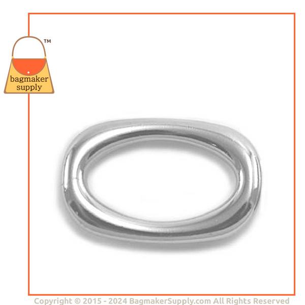 Representative Image of 1 Inch Cast Squared Oval Ring, Nickel Finish (RNG-AA145))