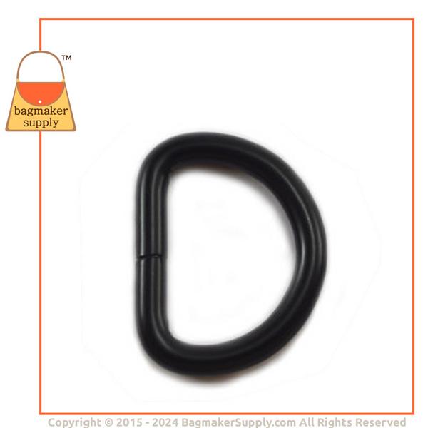 Representative Image of 1 Inch Wire Formed D Ring, 4.8 mm Gauge, Not Welded, Black Satin Finish (RNG-AA148))