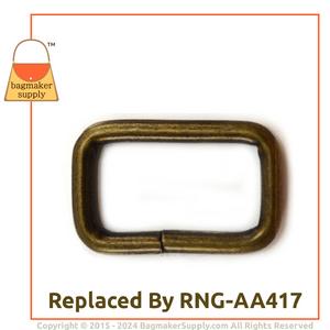 Representative Image of 1 Inch Wire Formed Rectangle Ring, Not Welded, Antique Brass Finish