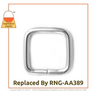Representative Image of 1/2 Inch Wire Formed Rectangle Ring, Not Welded, Nickel Finish