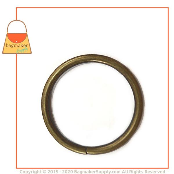 Representative Image of 1-1/2 Inch Wire Formed O Ring, 5 mm Gauge, Not Welded, Antique Brass Finish (RNG-AA177))