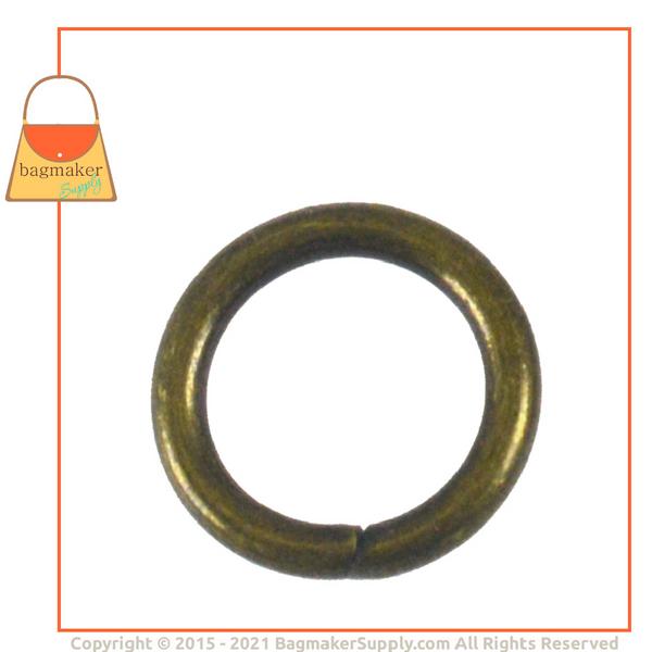 Representative Image of 3/8 Inch Wire Formed O Ring, 2 mm Gauge, Not Welded, Antique Brass Finish (RNG-AA187))