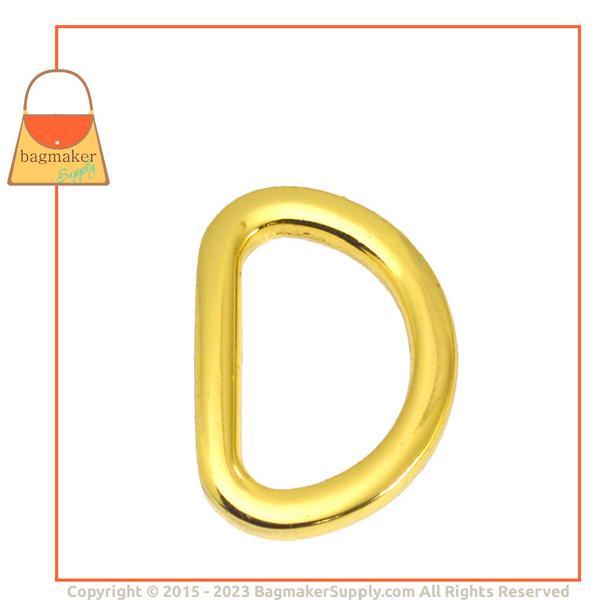 Representative Image of 5/8 Inch Flat Cast D Ring, Gold Finish (RNG-AA196))