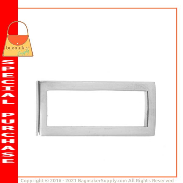 Representative Image of 1-1/2 Inch Flat Cast Convex Rectangle Ring, Nickel Finish (RNG-AA342))